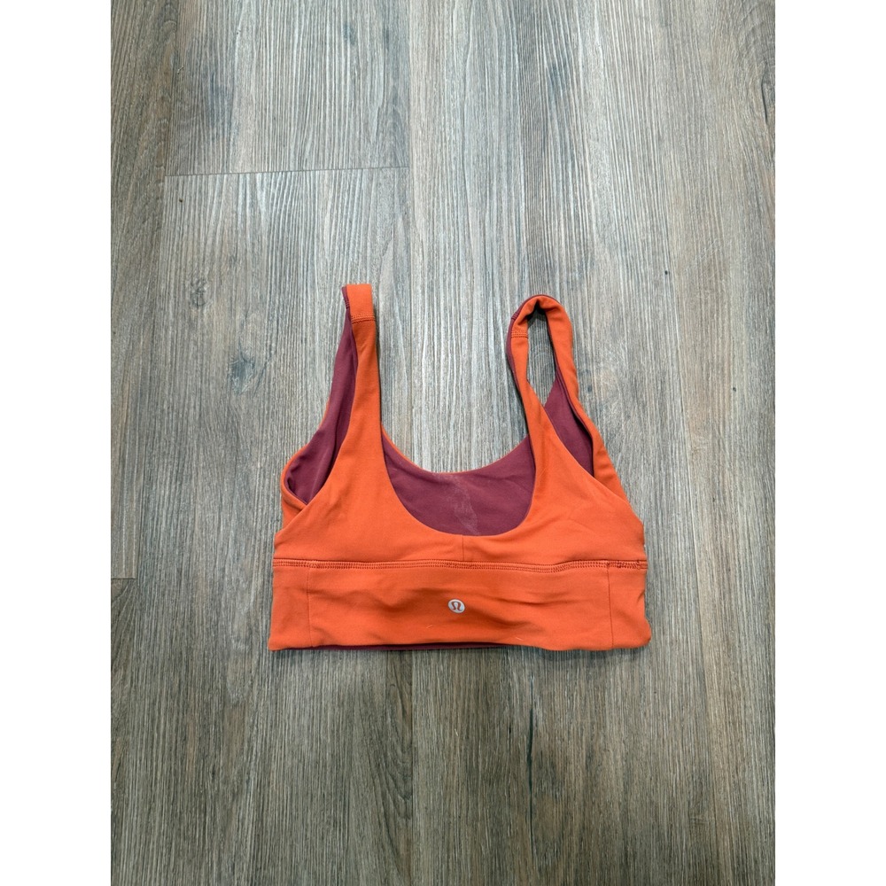 Lululemon‎ Align Reversible Bra Orange Berry Nulu Light Support Size 4 LW2DABS